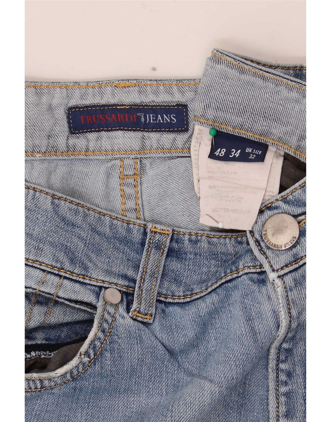 Trussardi Jean Droit W32 L34 Bleu Coton Femme