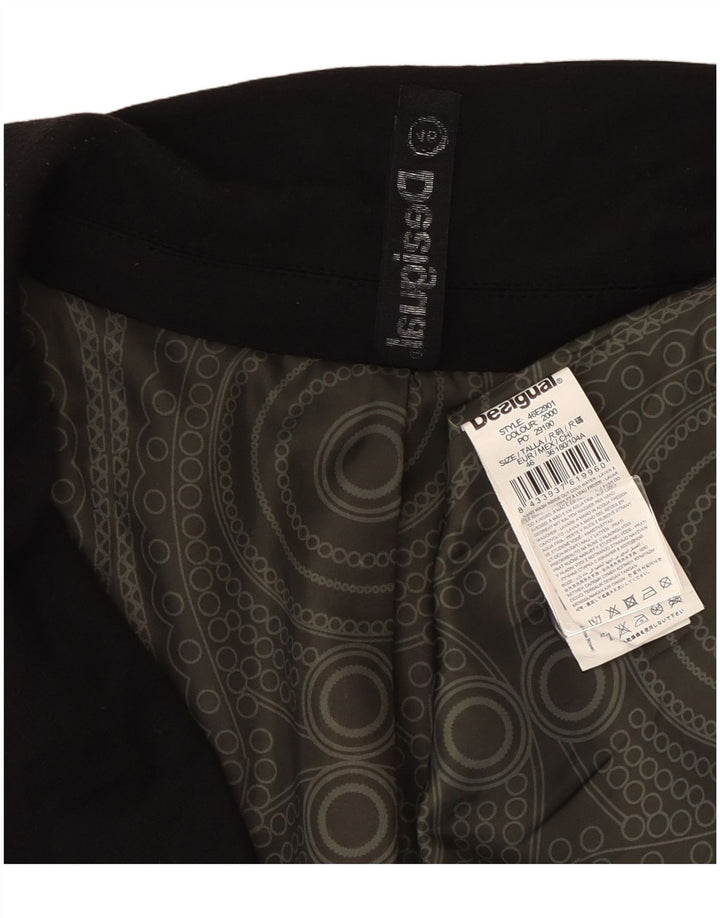 Desigual Veste Blazer 1 Bouton Femme EU 46 XL Noir Viscose