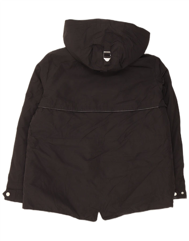 Zara Veste coupe-vent à capuche pour femme UK 18 XL Noir Polyester