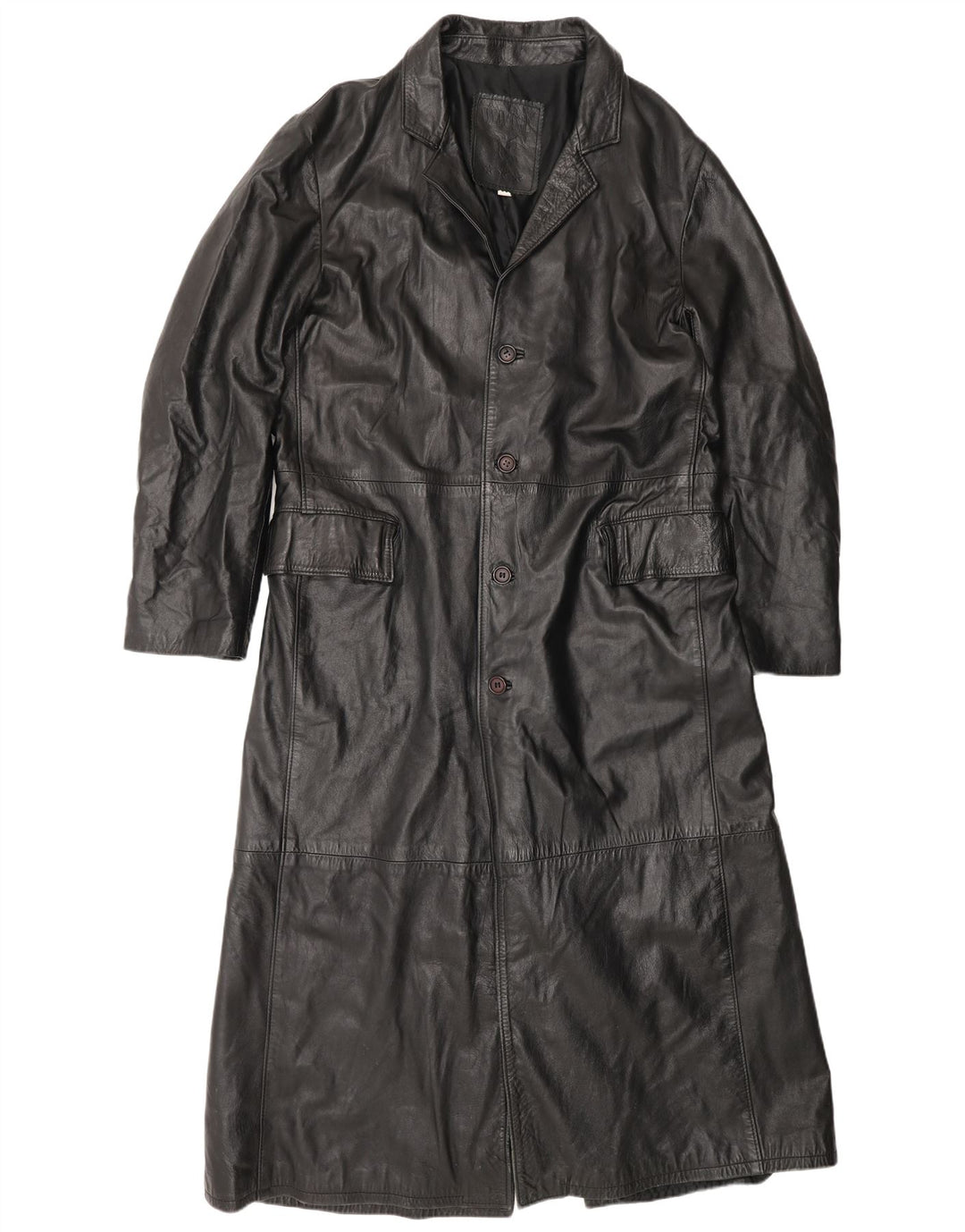 Wake Manteau en cuir pour femme UK 22 3XL Cuir noir
