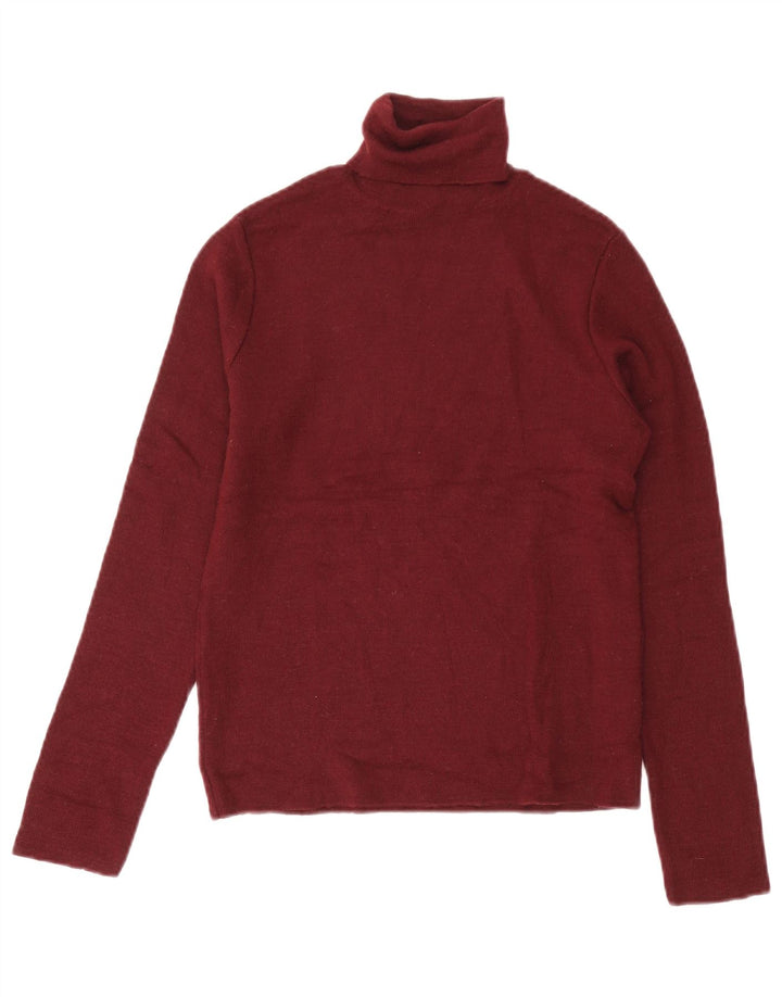 Zara Pull col roulé pour femme UK 12 Laine bordeaux moyen