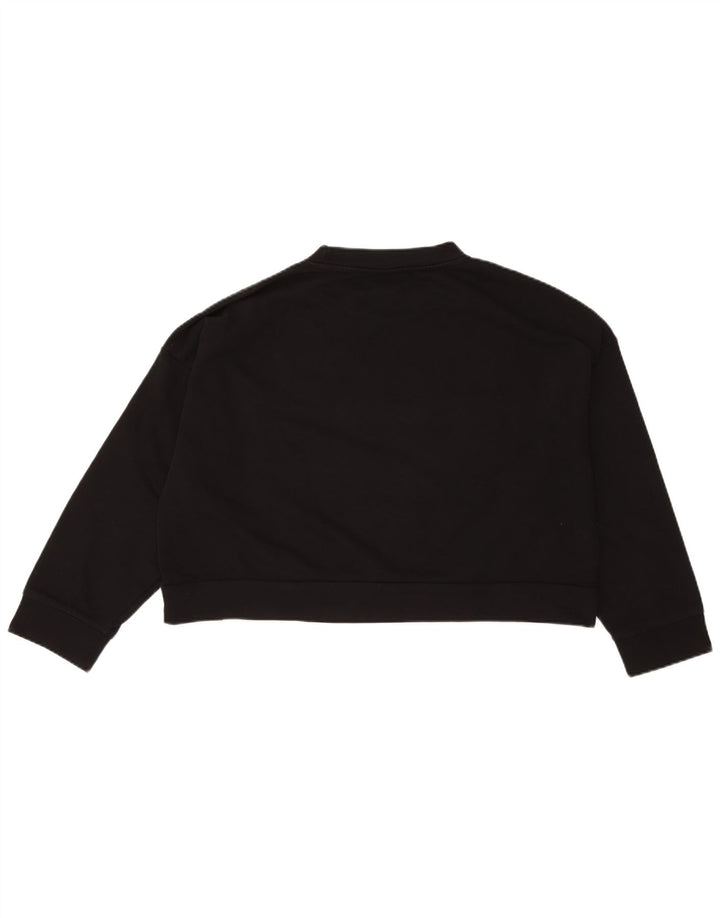ELLESSE Sweat-shirt court surdimensionné pour femme UK 14 Noir moyen