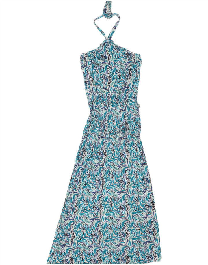 Blue Motion Robe Maxi Licou Femme EU 40/42 Viscose Florale Bleu Moyen