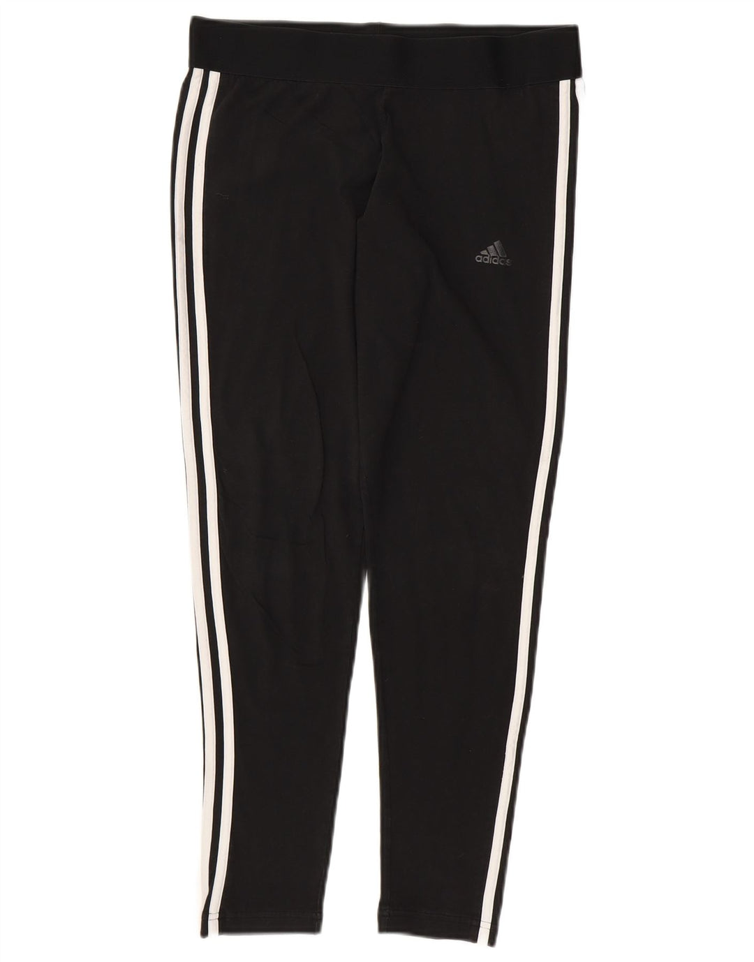 ADIDAS Leggings Femme UK 16/18 Grand Noir Coton