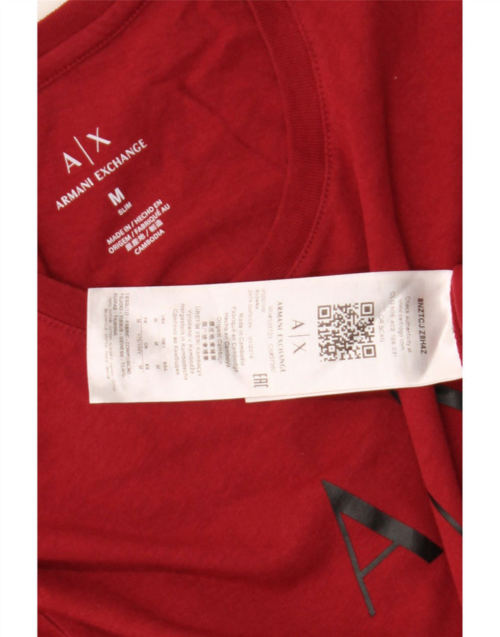 Armani Exchange T-Shirt Graphique Homme Rouge Moyen Coton