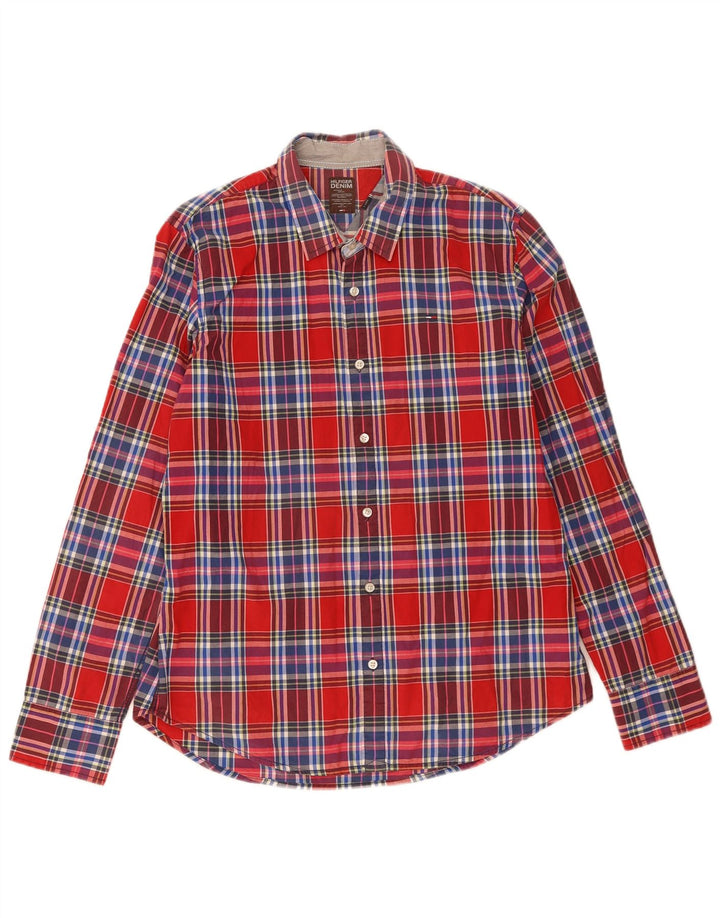 Tommy Hilfiger Chemise Homme XL Rouge Plaid Coton