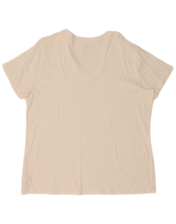 Eddie Bauer T-Shirt Femme Top UK 20 2XL Coton Blanc