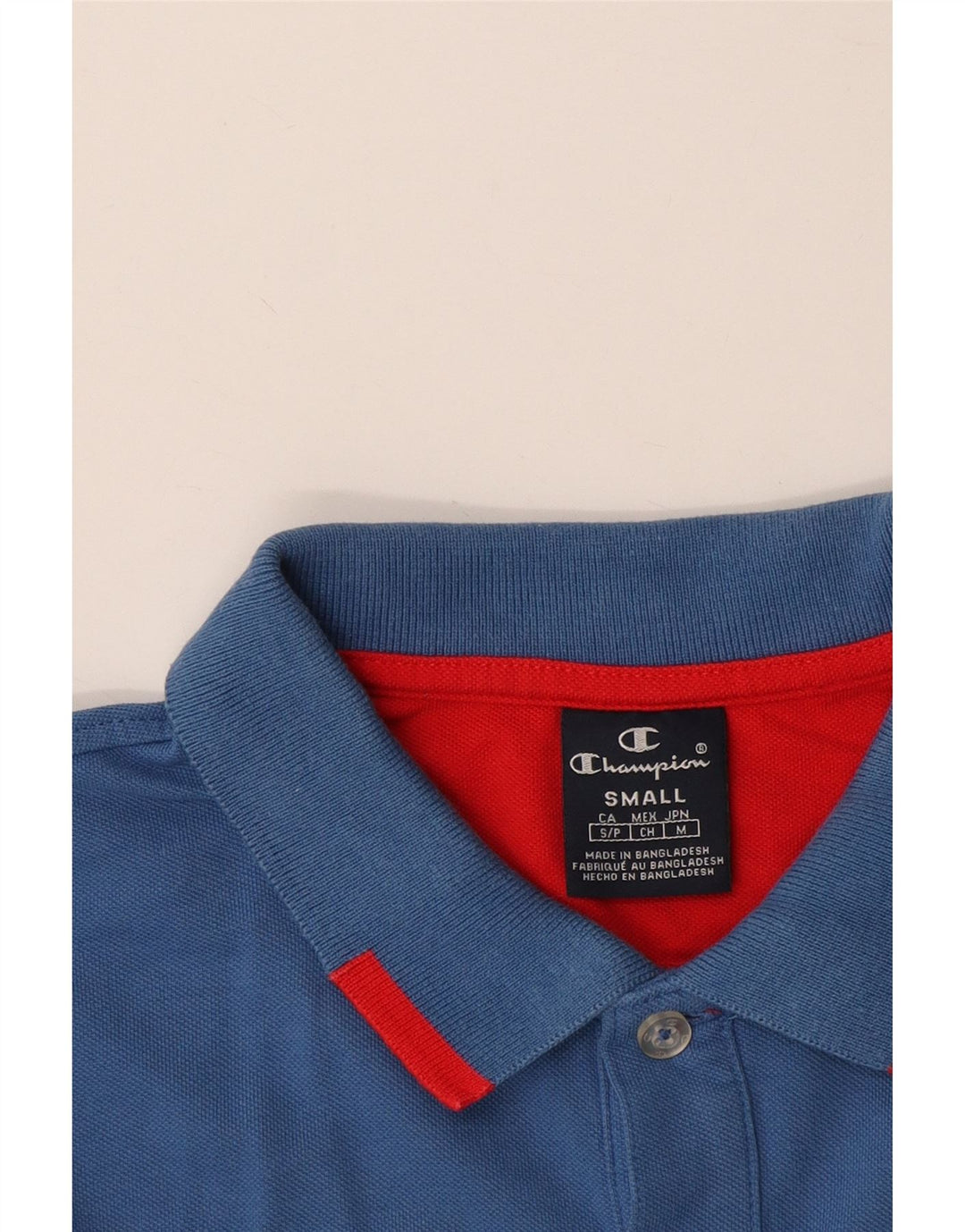 CHAMPION Polo Graphique Homme Petit Bleu Colorblock