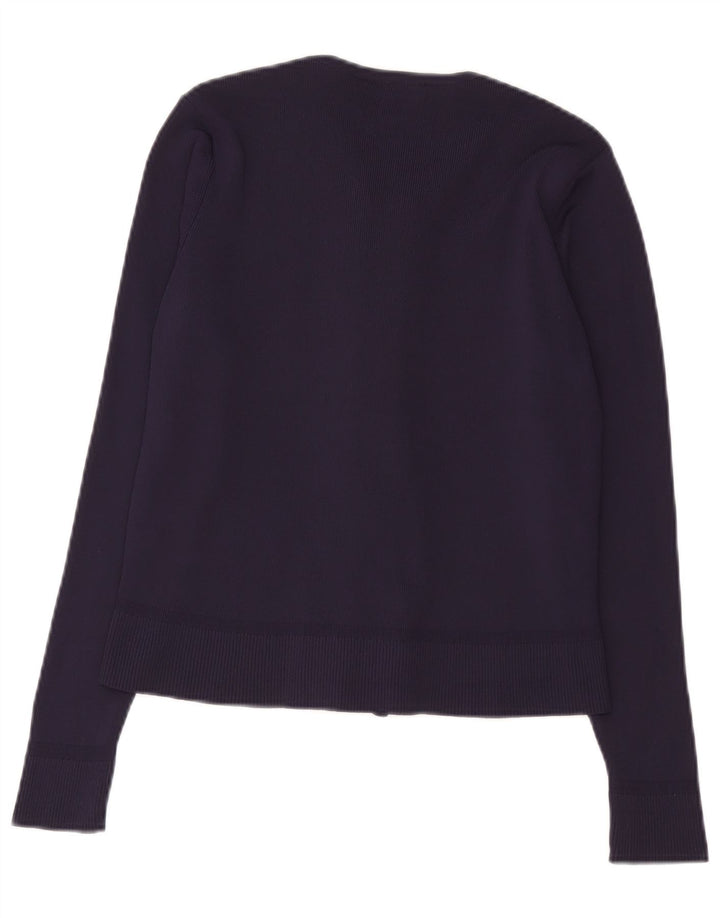Marks & Spencer Pull Cardigan Femme UK 14 Medium Bleu Marine Polyamide