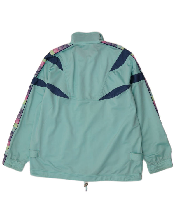 Diadora Veste de survêtement graphique pour hommes UK 36 Small Turquoise Colourblock