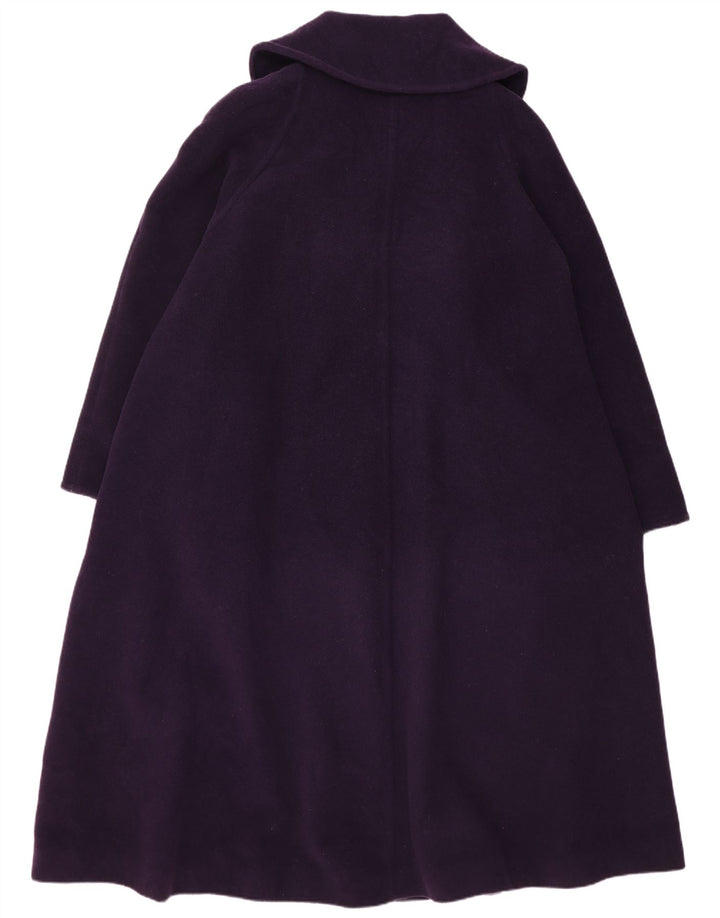 vintage Womens Overcoat Overcoat UK 14 Grande laine vierge violette