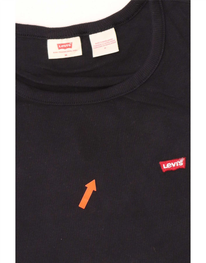 Levi's T-Shirt Femme UK 12 Noir Moyen Coton