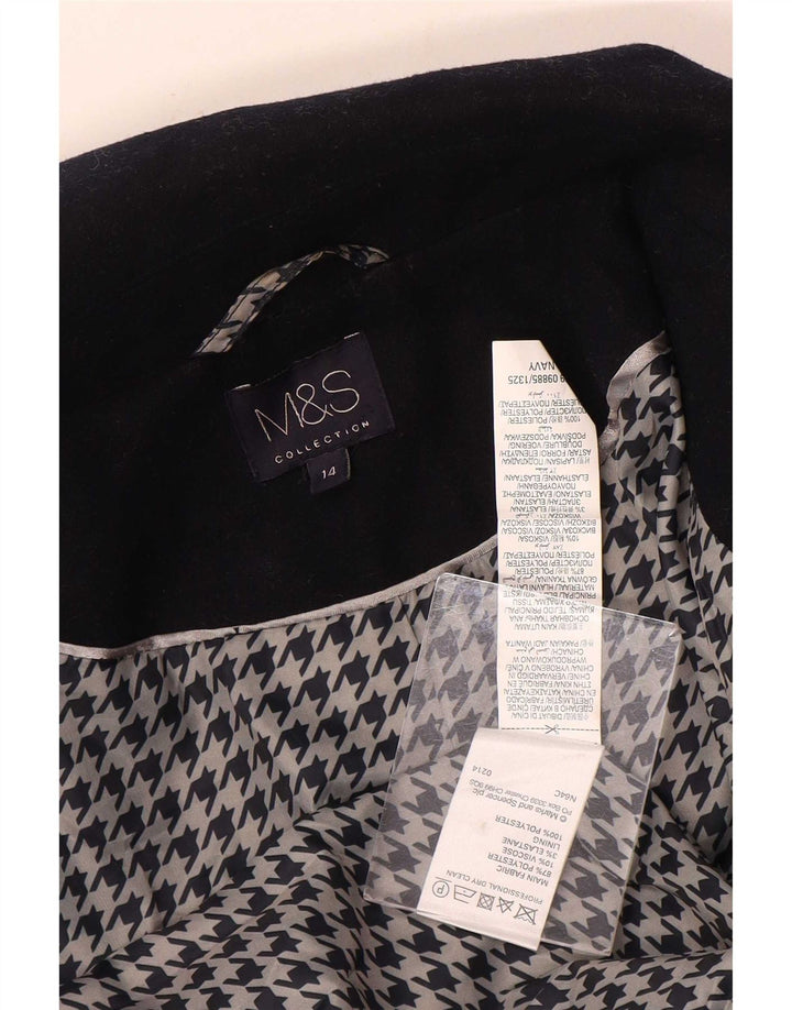 Marks & Spencer Veste Bomber Femme UK 14 Large Bleu Marine Polyester