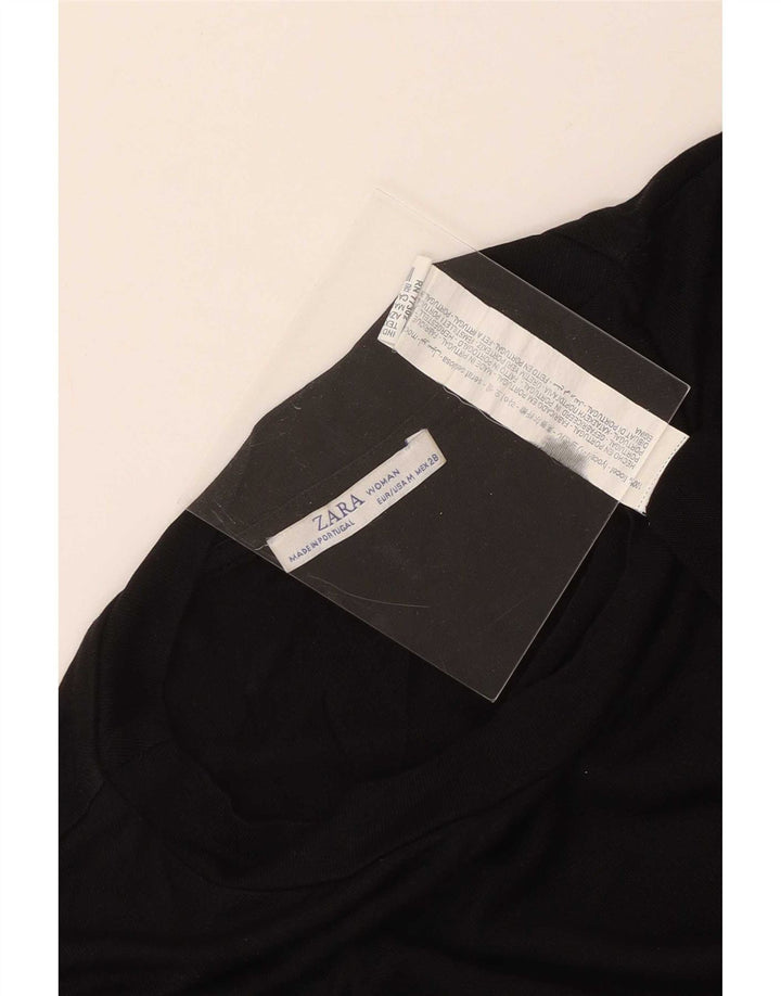Zara Femme Haut Oversize Manches Longues UK 14 Moyen Noir Lyocell
