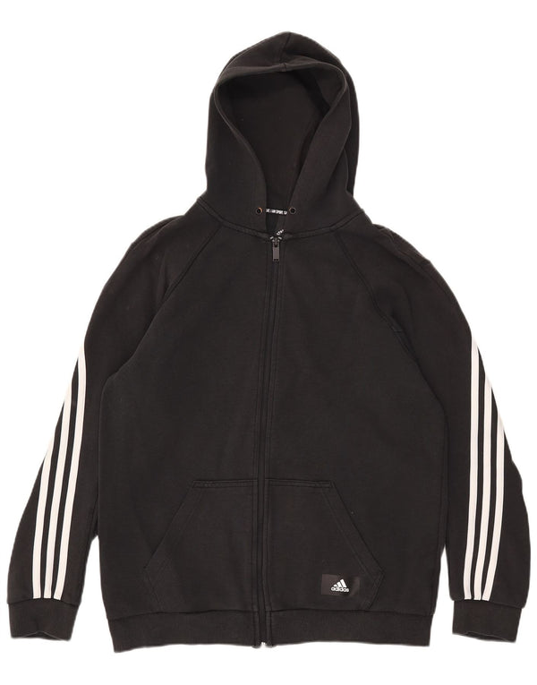 Adidas Pull à capuche zippé pour homme en coton noir moyen