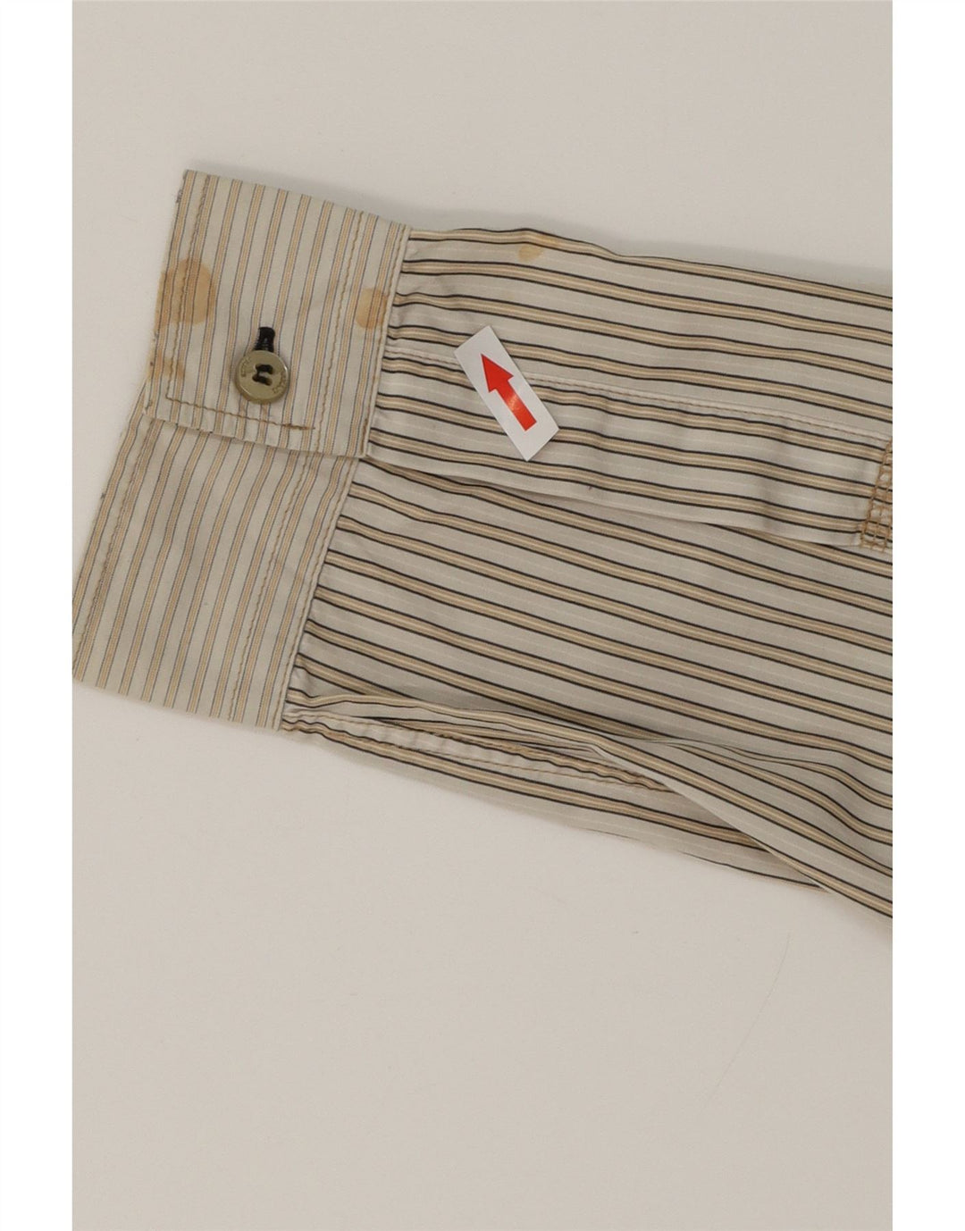 ARMANI JEANS Chemise Homme Large Coton Rayé Beige