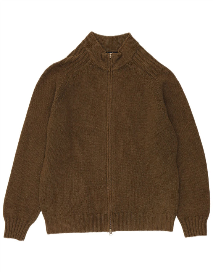 MASSIMO DUTTI Pull Cardigan Homme Kaki Moyen Laine