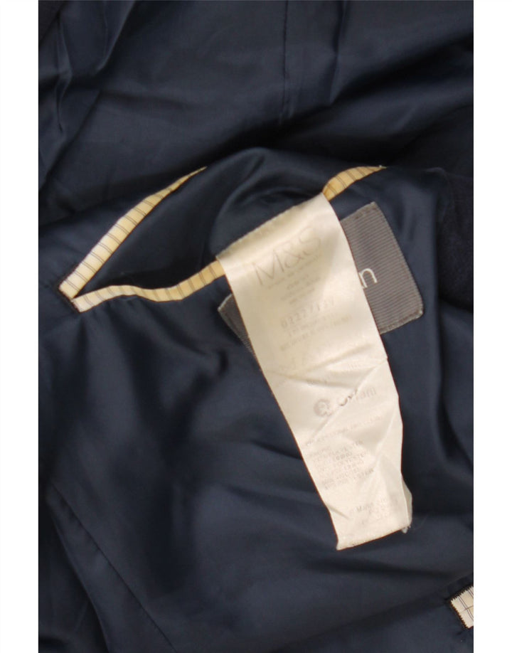 MARKS & SPENCER Veste Blazer 2 Boutons Homme UK 40 Large Bleu Marine Viscose