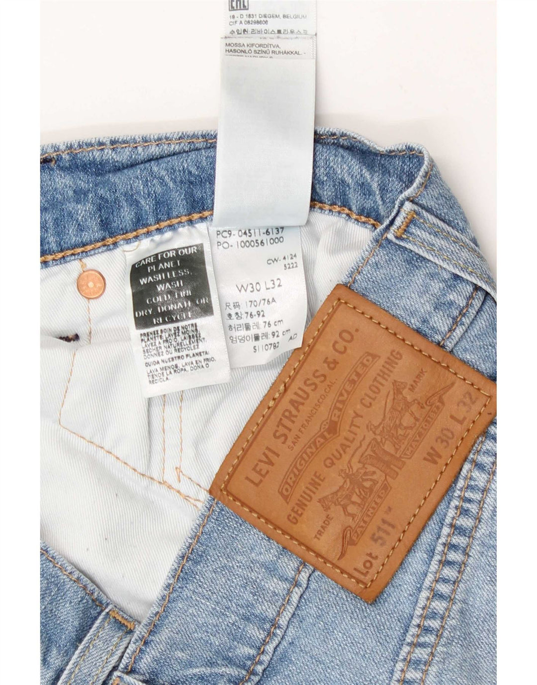 Levi's Jean Slim 511 Homme Bleu W30 L32 Coton