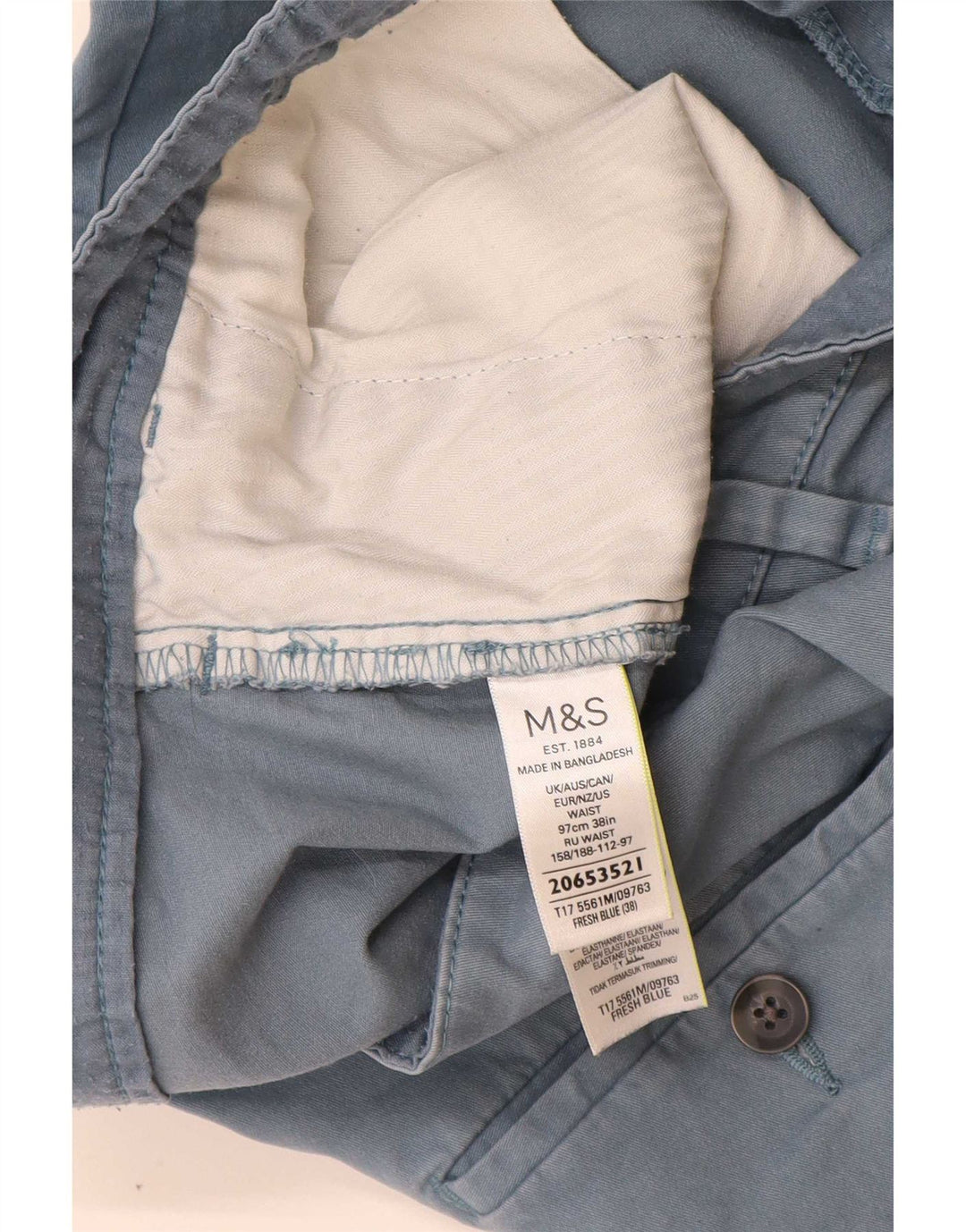 Marks & Spencer Short Chino Homme W38 XL Bleu