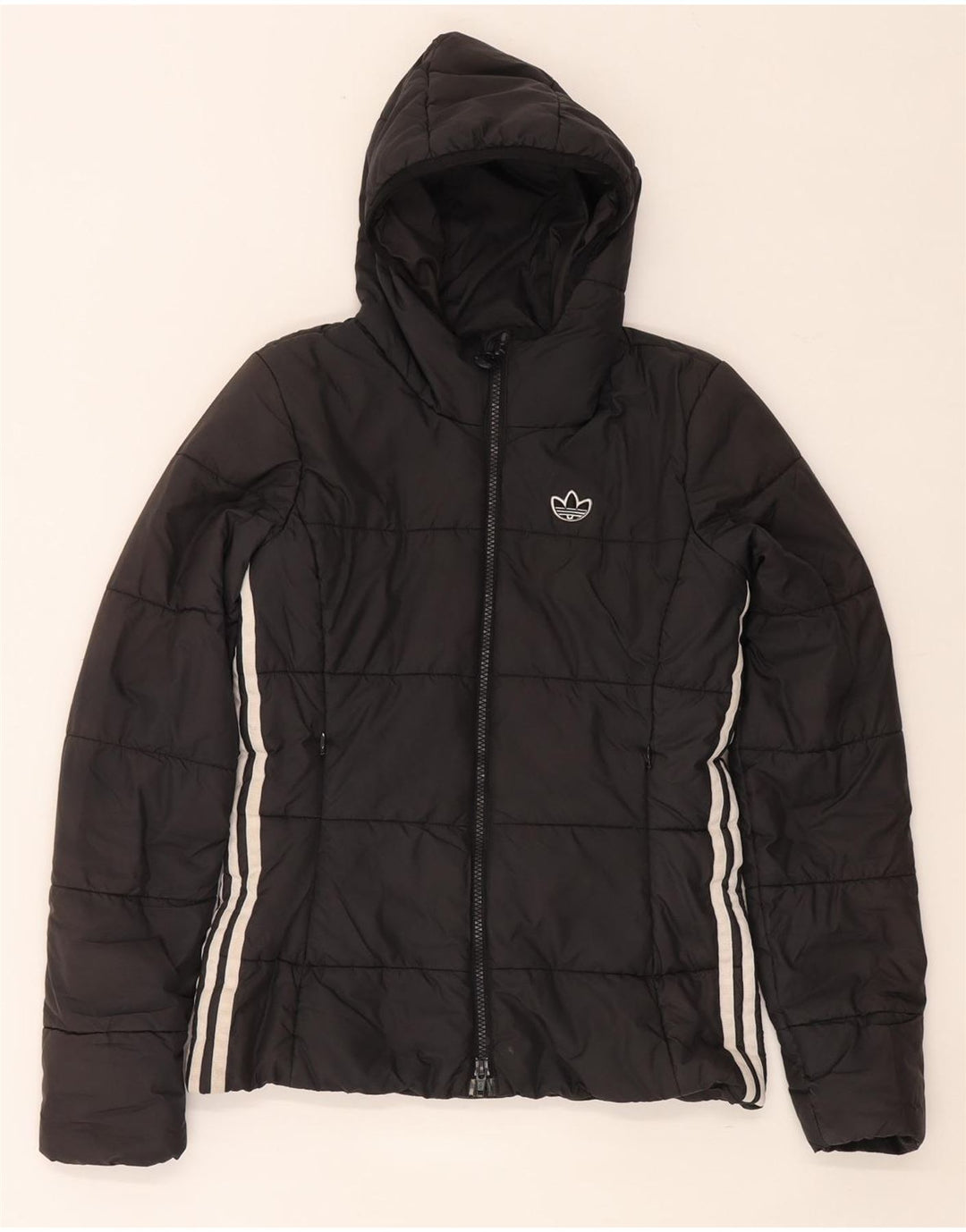 Adidas Veste rembourrée à capuche pour femme UK 6 XS Noir Polyester