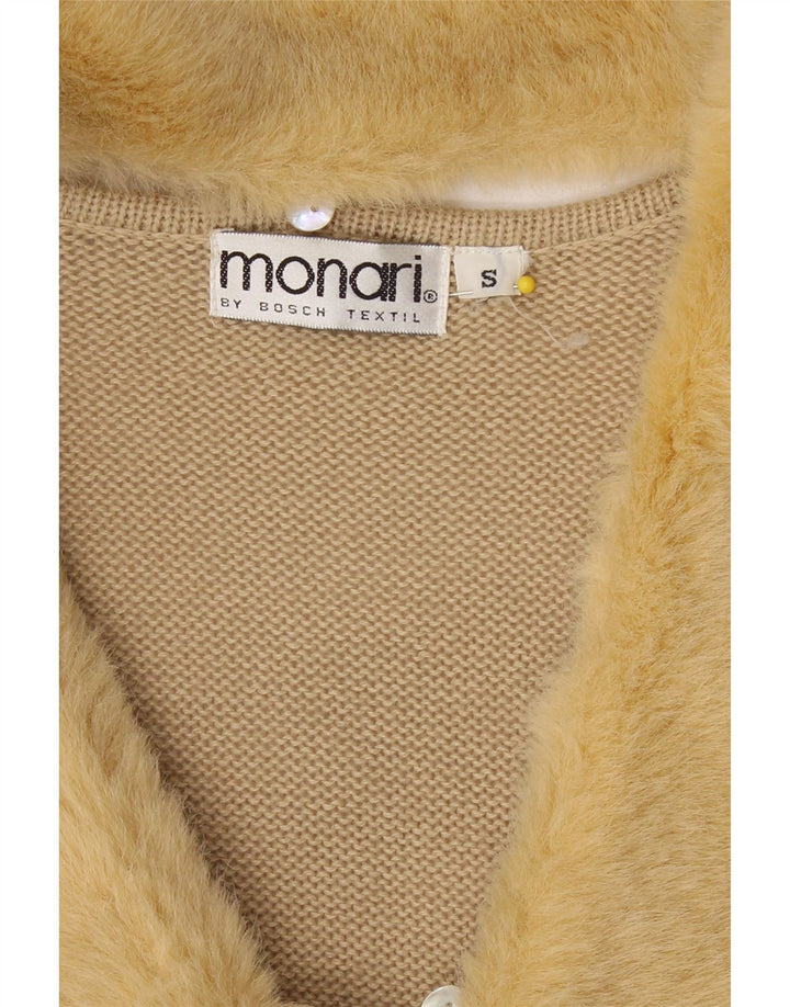 MONARI Womens Cardigan Sweater UK 10 Small Beige Wool Vintage Monari and Second-Hand Monari from Messina Hembry 