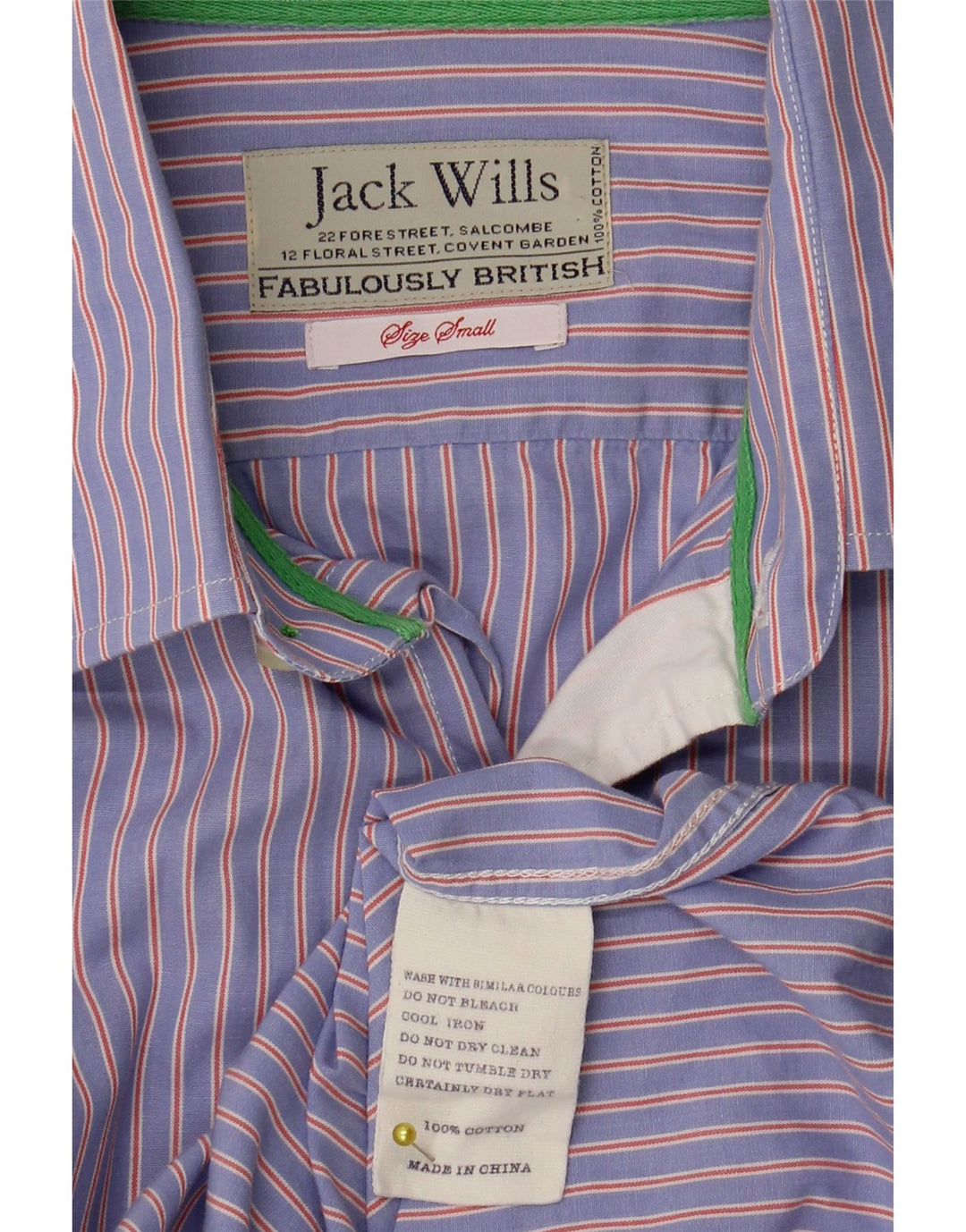 Jack Wills Chemise formelle pour homme en coton rayé bleu petit