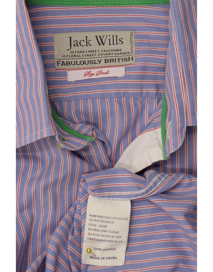 Jack Wills Chemise formelle pour homme en coton rayé bleu petit