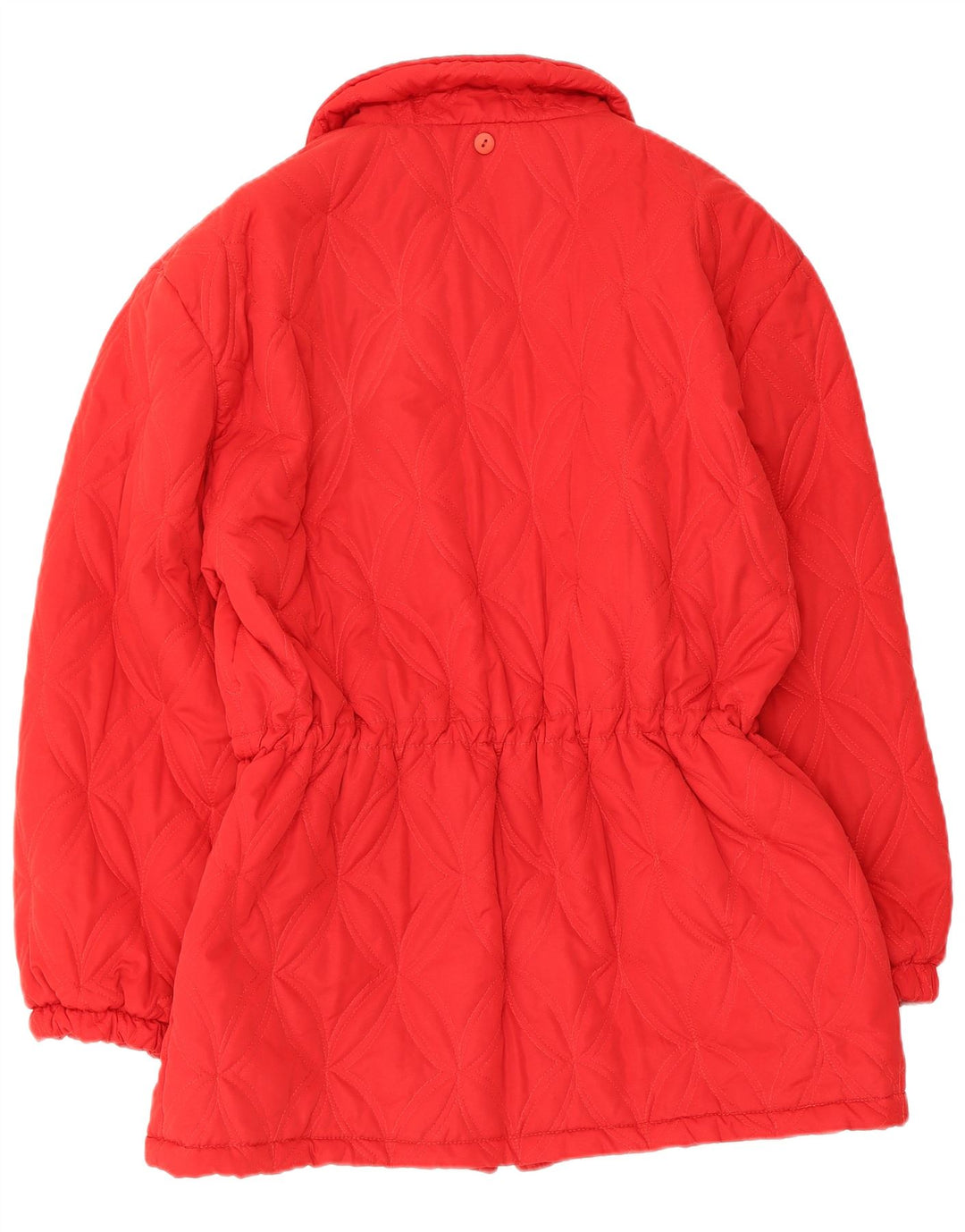 manteau coupe-vent matelassé femme vintage UK 14 Viscose rouge moyen