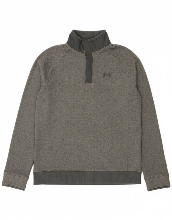 Under Armour Sweat-shirt à col boutonné pour garçon 11-12 ans Gris Taille L