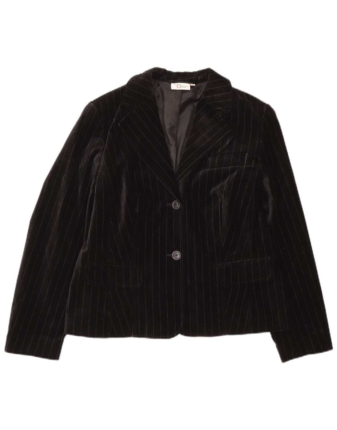 My Own Veste blazer en velours à 2 boutons pour femme IT 44 Noir moyen à fines rayures