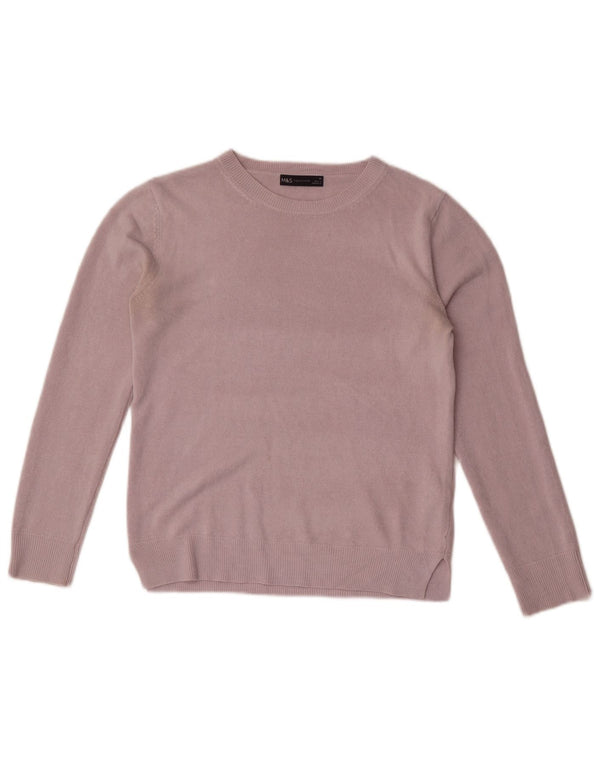 Marks & Spencer Pull ras du cou pour femme UK 10 Petit acrylique rose