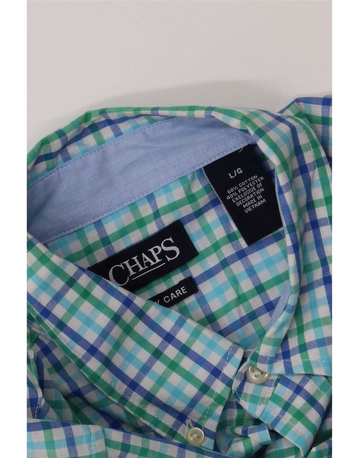 Chaps Chemise à manches courtes pour homme en coton vichy multicolore