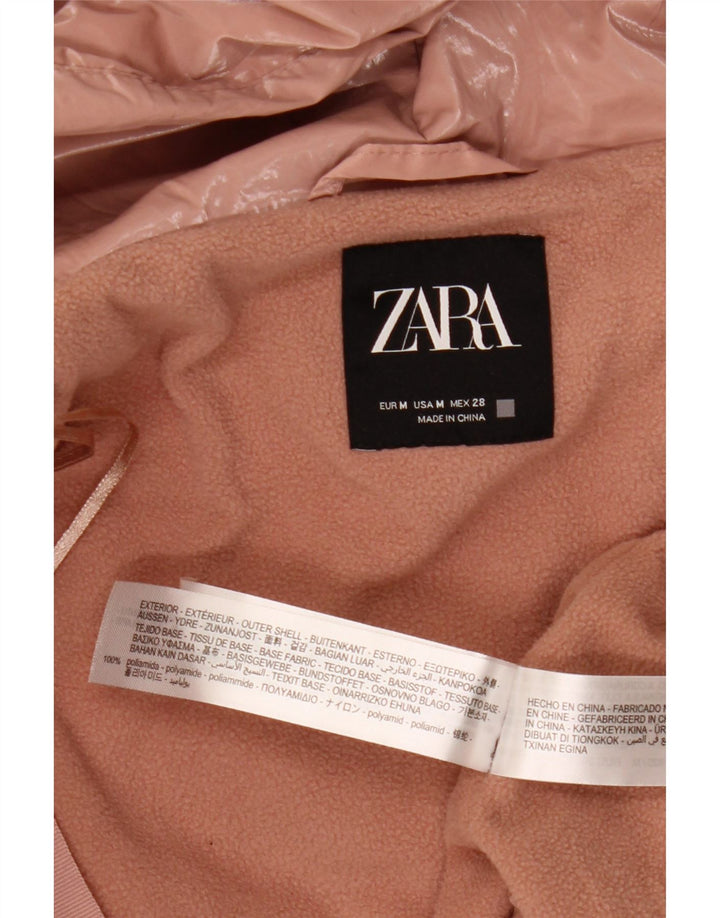 Zara Veste matelassée à capuche surdimensionnée pour femme UK 14 Polyamide rose moyen