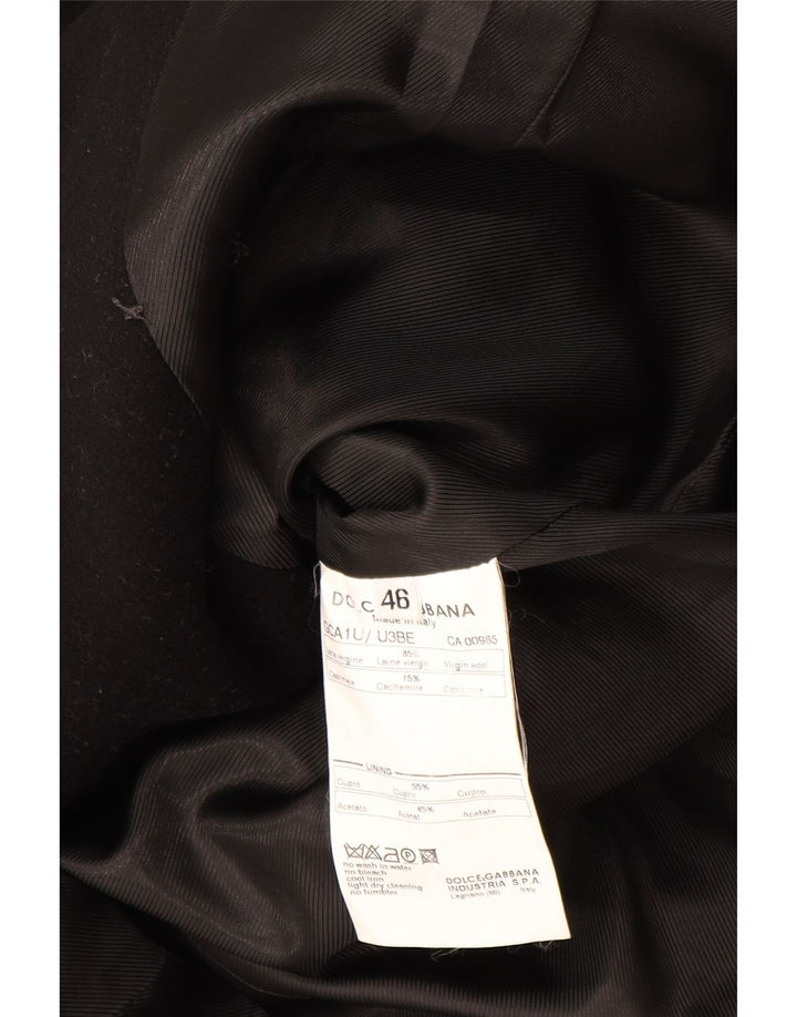 Dolce & Gabbana Manteau croisé pour femme IT 46 Large laine vierge noire