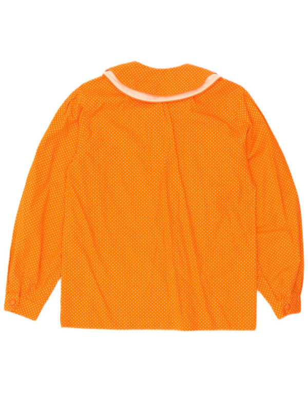 Benetton Chemise Femme UK 18 XL Orange Spotted Coton