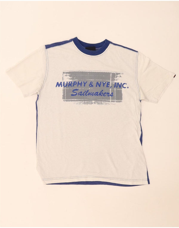 Murphy & Nye T-Shirt Graphique Homme Petit Blanc Coton Colorblock