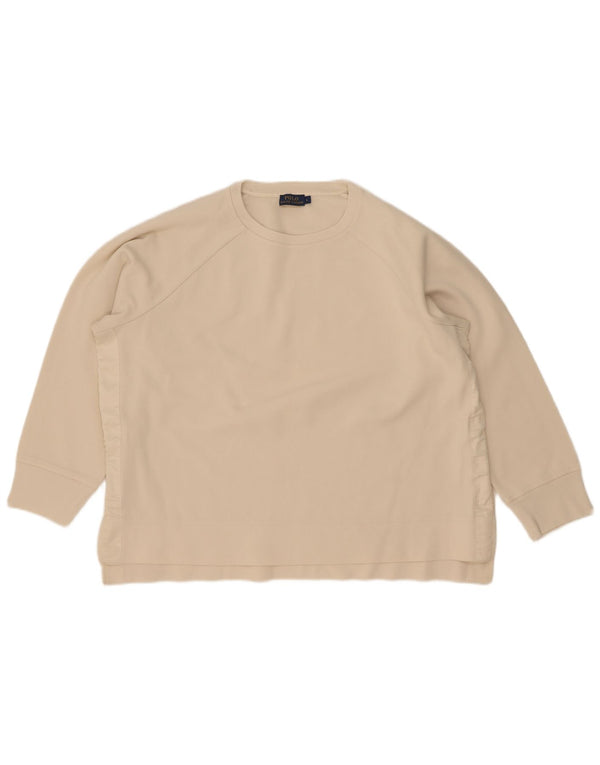 Polo Ralph Lauren Womens Oversized Sweatshirt Jumper UK 16 Large Beige