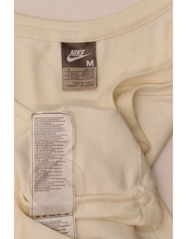 Nike Débardeur court pour femme UK 10/12 Coton blanc moyen