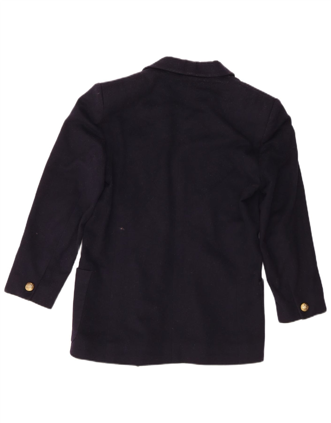 Jaeger Veste blazer à double boutonnage pour femme UK 6 XS Bleu marine Laine vierge