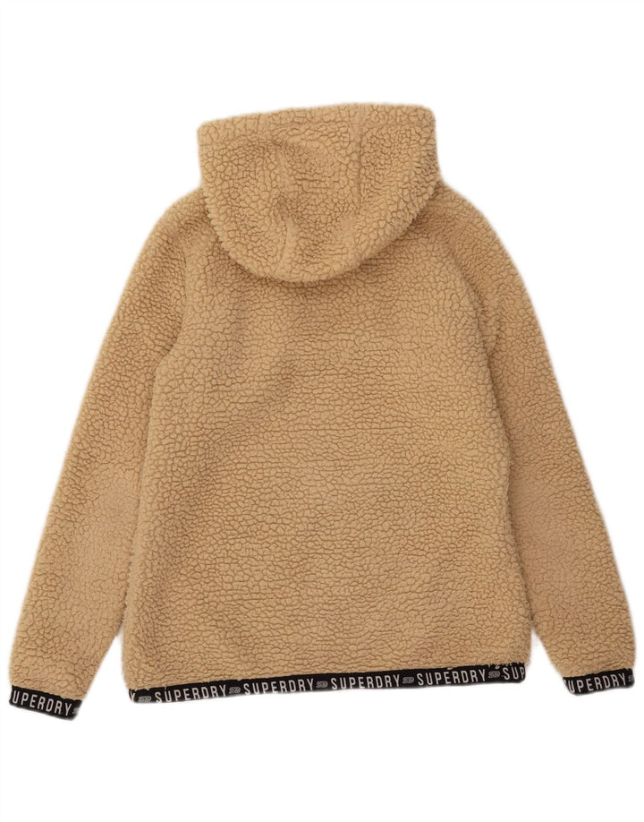 Superdry Pull surdimensionné en polaire graphique pour femme UK 8 Small Beige