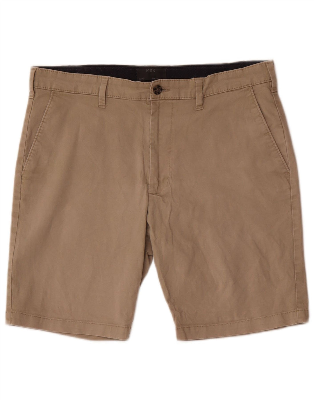 Marks & Spencer Short Chino Homme W34 Large Marron Coton