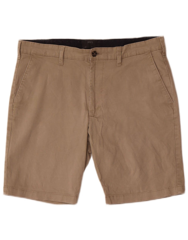 Marks & Spencer Short Chino Homme W34 Large Marron Coton