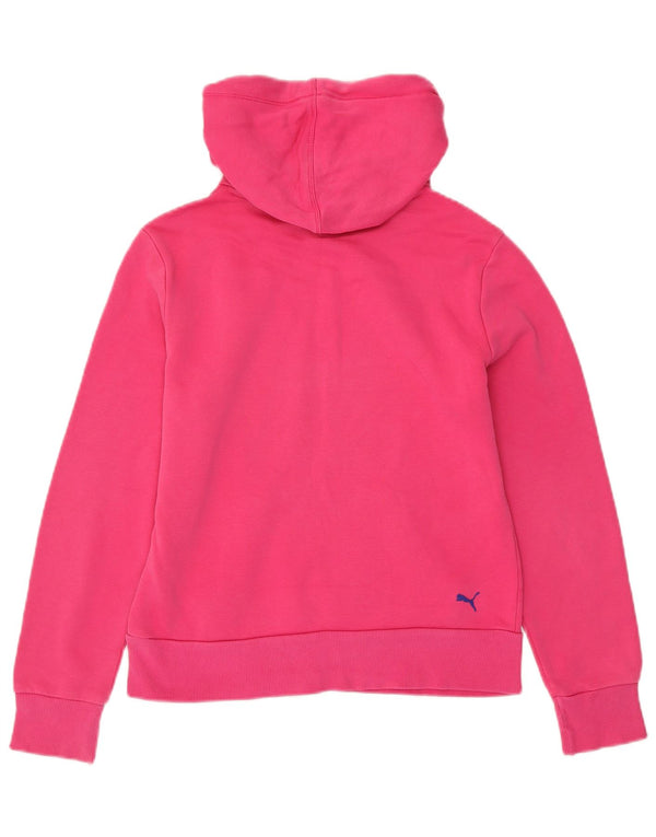 PUMA Pull à capuche graphique pour femme UK 12 Rose moyen Coton