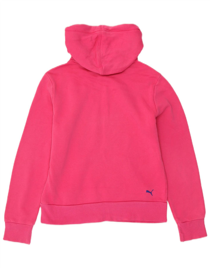 PUMA Pull à capuche graphique pour femme UK 12 Rose moyen Coton