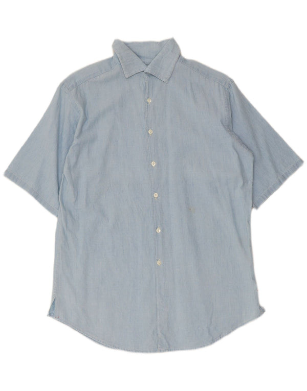 Ralph Lauren Chemise surdimensionnée à manches courtes pour femme US 4 Petit coton bleu