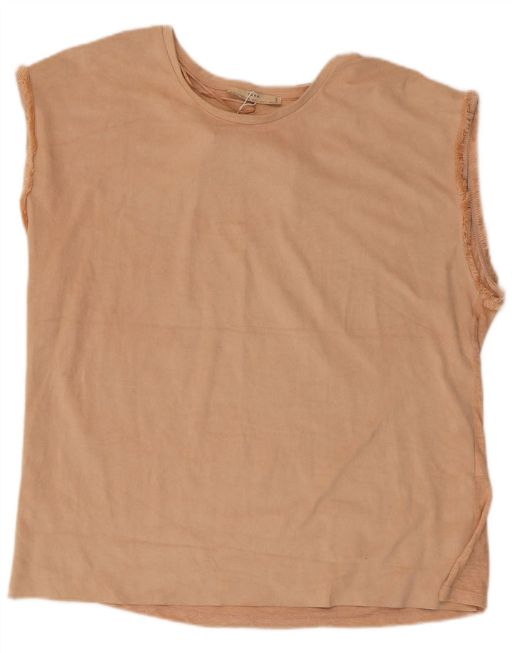 Zara Femme Débardeur UK 16 Large Beige Polyester
