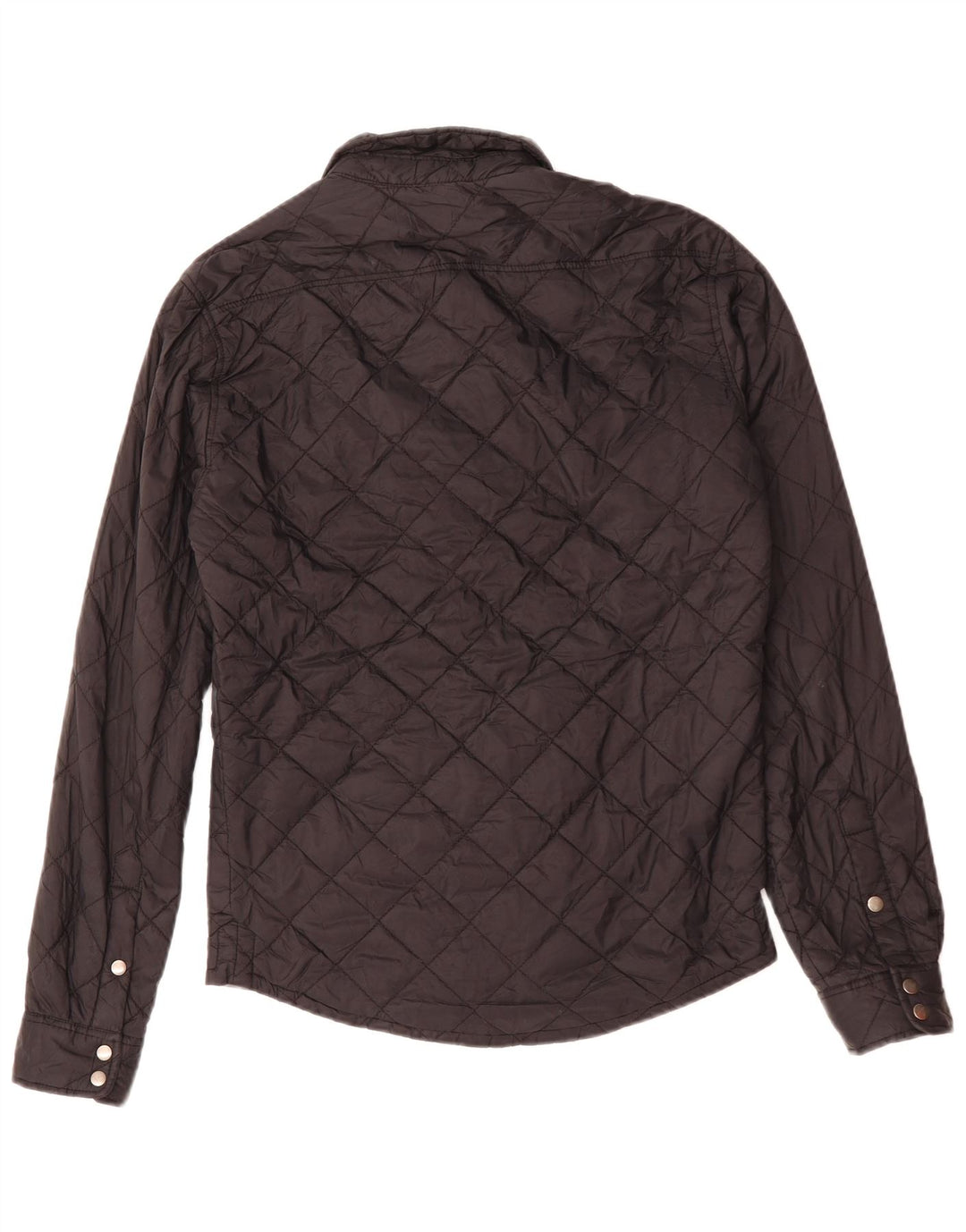 ZARA Homme Coupe Slim Surchemise Chemise Matelassée Noir Moyen Polyester