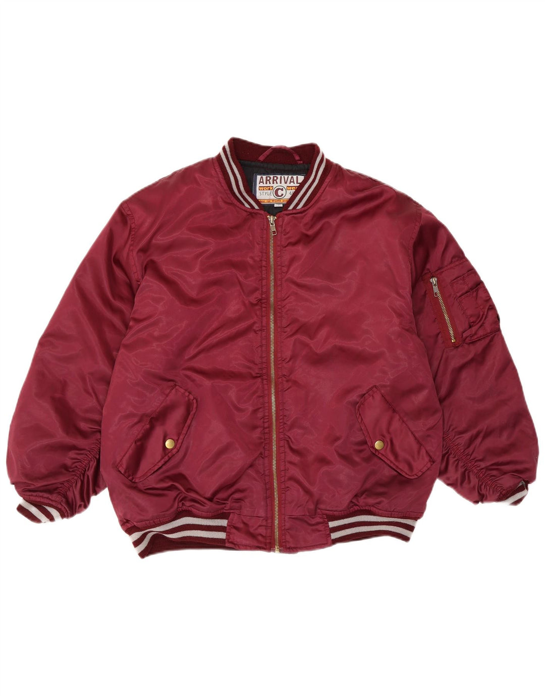Blouson Bomber VINTAGE Garçon 13-14 ans Nylon Bordeaux