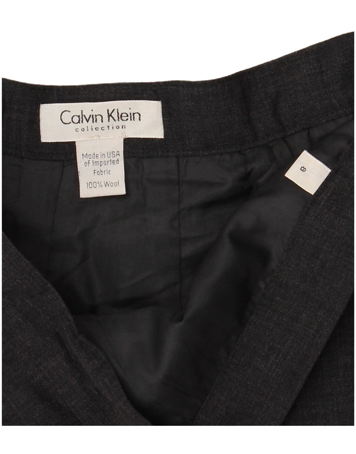CALVIN KLEIN Jupe droite femme US 8 Medium W26 Laine grise